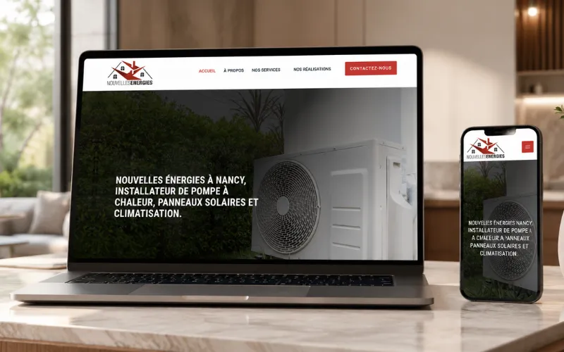 Site web de Nouvelles Énergies 54, entreprise du secteur de l’énergie
